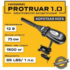 Электромотор Haswing Protruar 1.0 12V короткая штанга 75 см